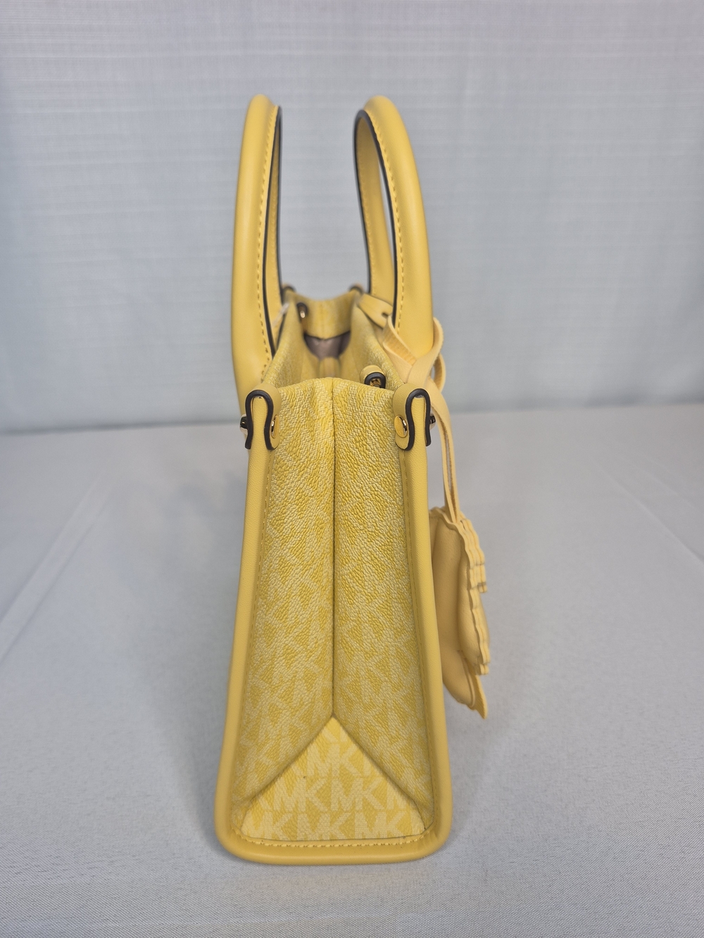 Michael Kors "Mirella" Yellow Signature Satchel Bag NWT - Picture 7 of 13